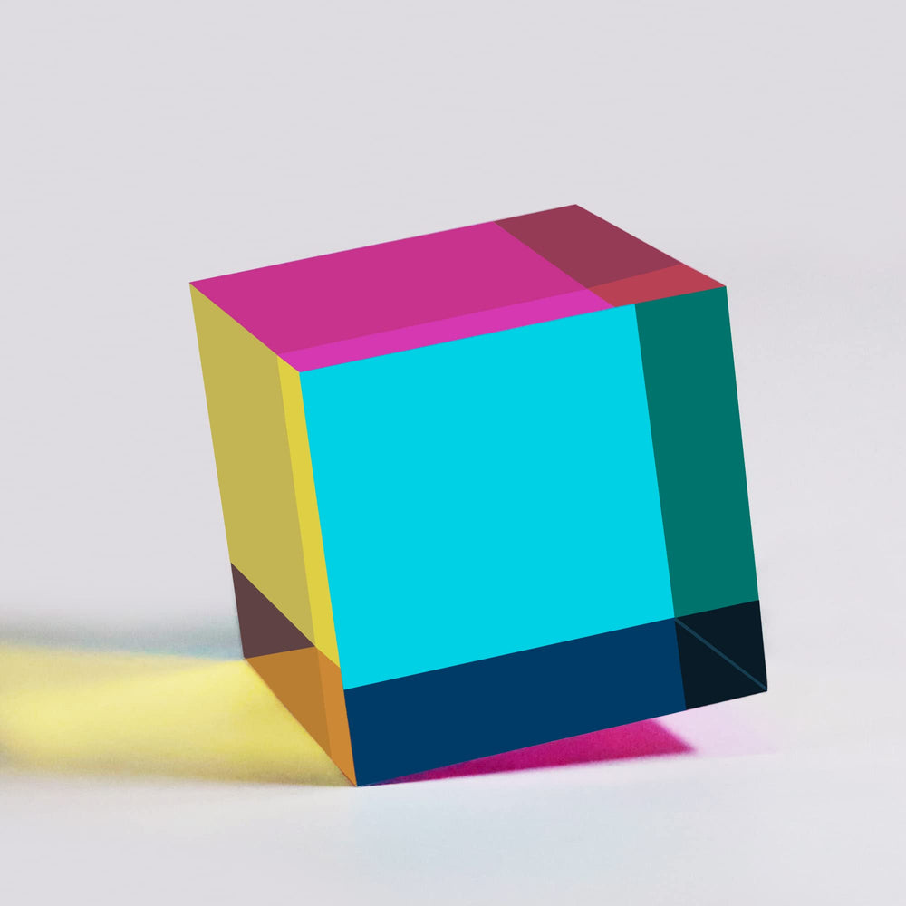 YuanDian CMY Cube color mixing close-up for study and play.
