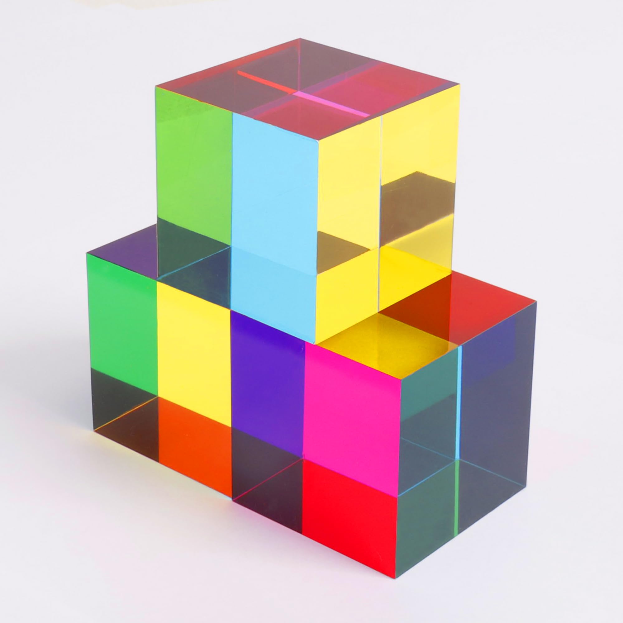 YuanDian CMY Cube faces display cyan, magenta, and yellow colors for color study.