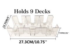 Yuanhe 9-deck tray accommodates wide or narrow cards for flexibility