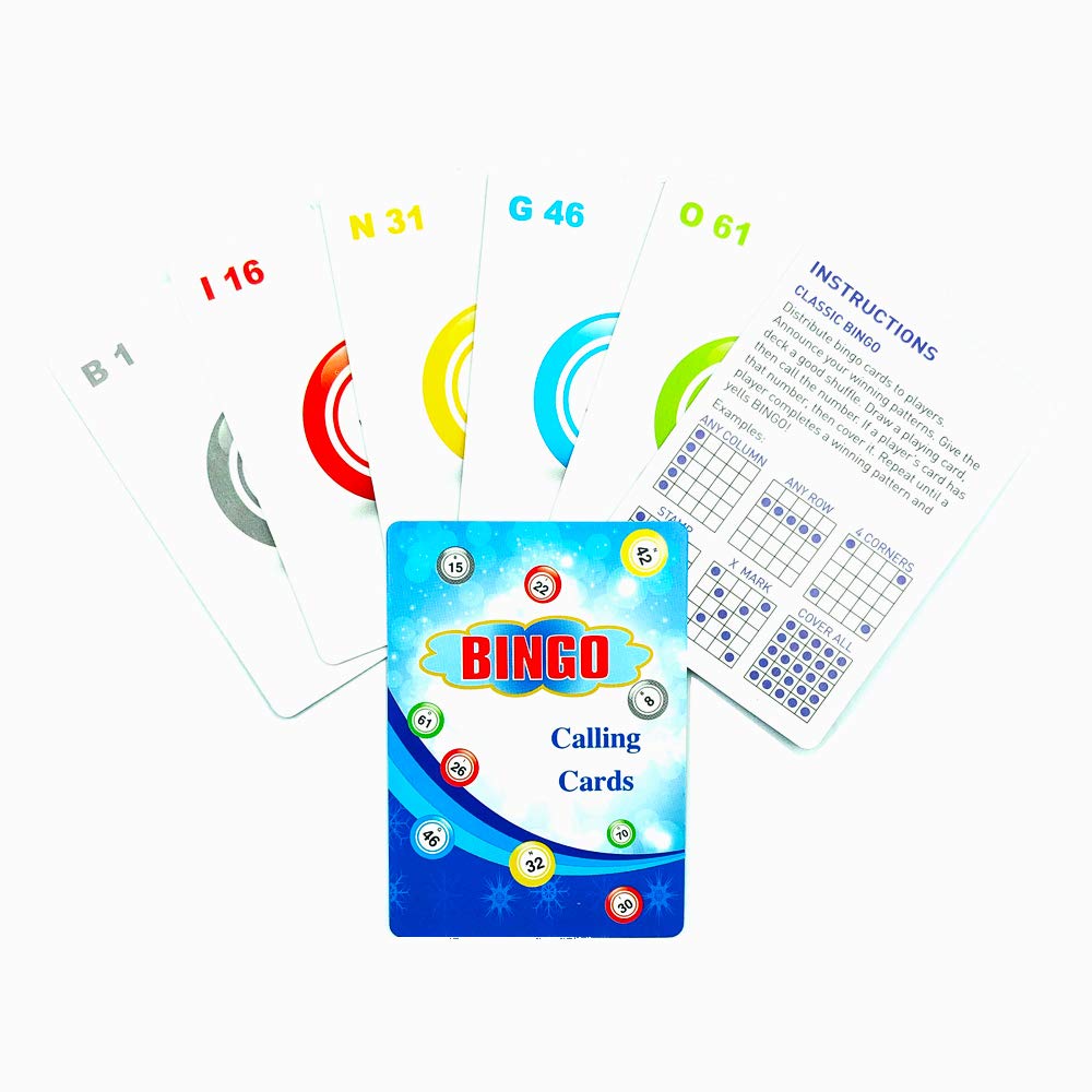 Yuanhe bingo cards dimensions 4.7 by 5.2 inches for legible numbers.