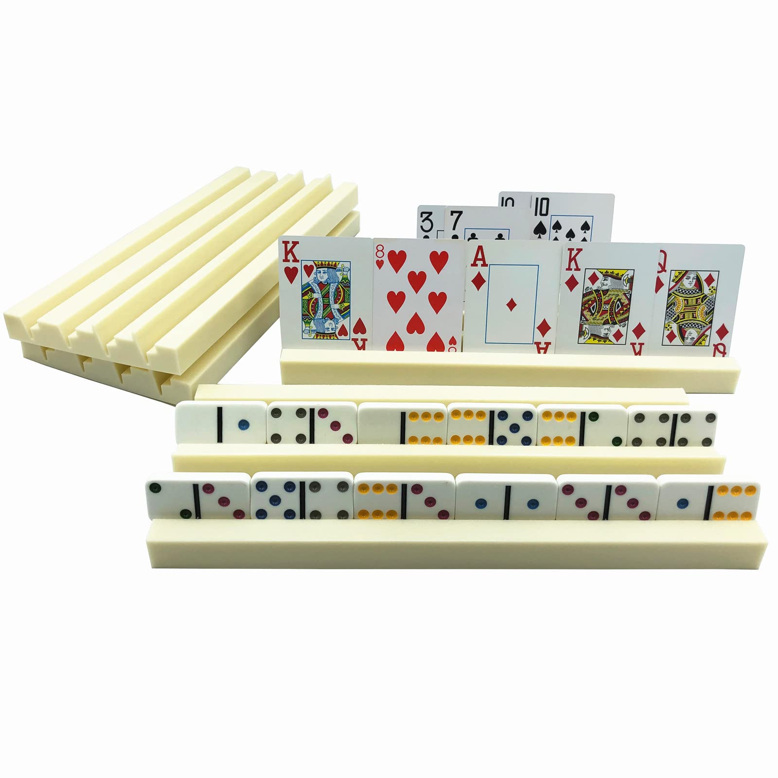 Yuanhe 4-pack organizer keeps dominoes neatly visible and accessible.