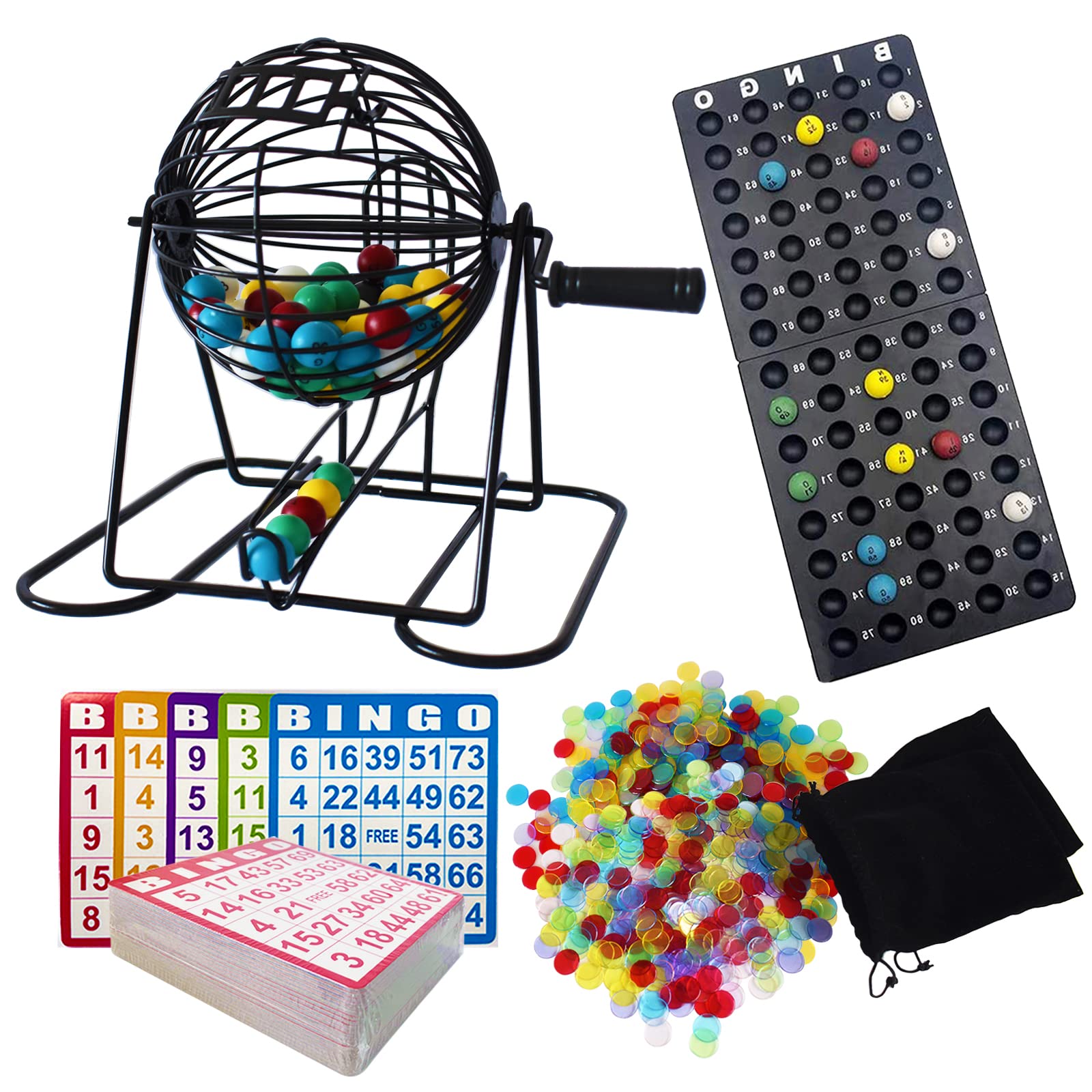 Yuanhe Deluxe Bingo metal round cage enables smooth random draws for large groups.