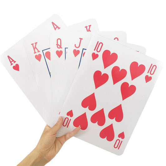 Yuanhe jumbo giant playing cards full deck laid out for easy visibility and entertainment