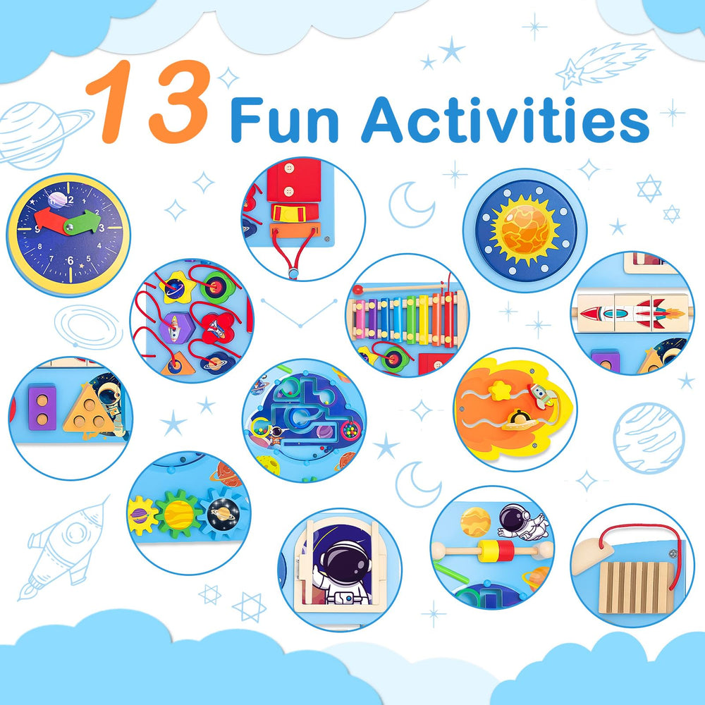 YUANNA Activity Cube wooden panel durable design supports curious hands during creative exploration