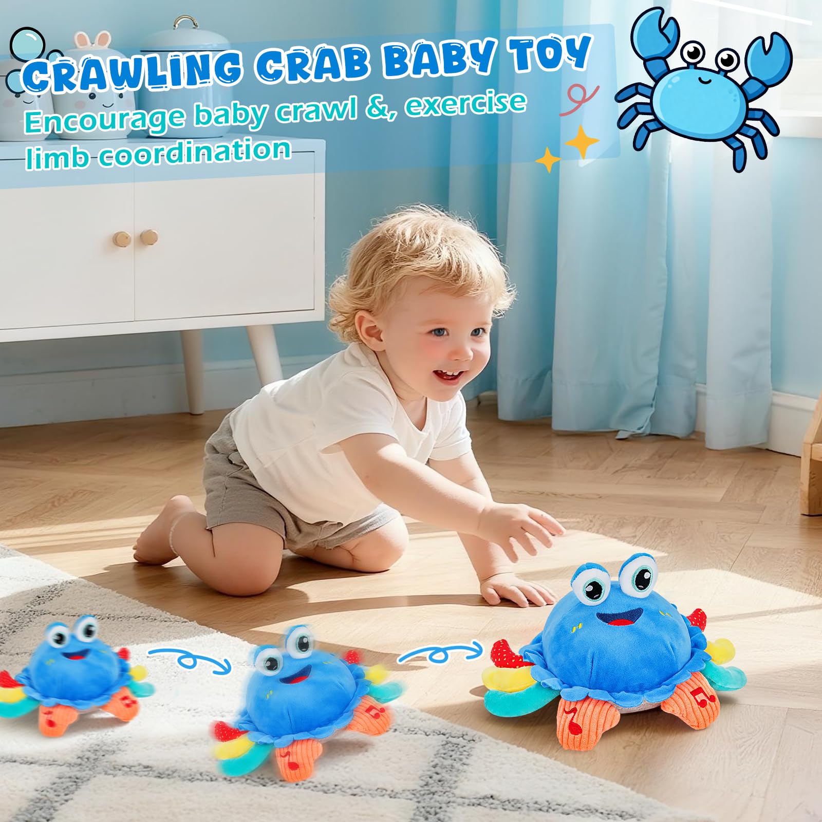 YUANNA crab dancing-walking toy entertains with movement and music during play