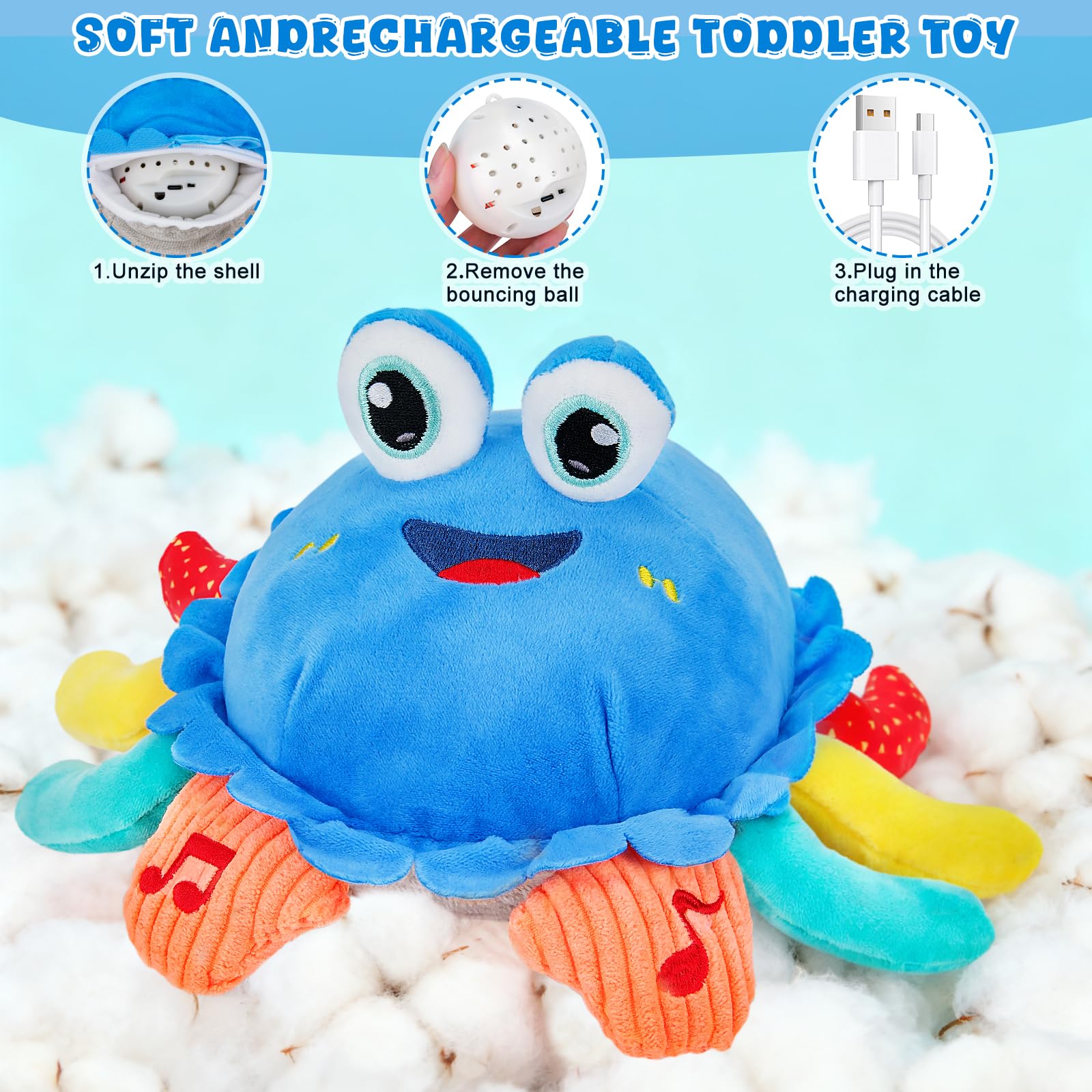 YUANNA crab soft-plush-materials offer gentle, cuddle-friendly texture
