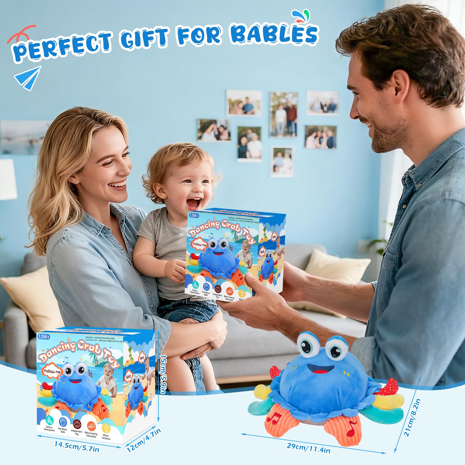 YUANNA crab vibrant-colors attract attention and support sensory exploration
