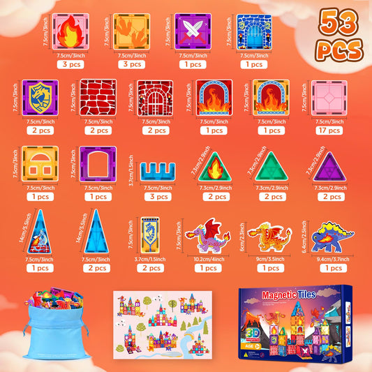 YUANNA Dragon tiles with 3-inch bases offer easy grasp for little hands.
