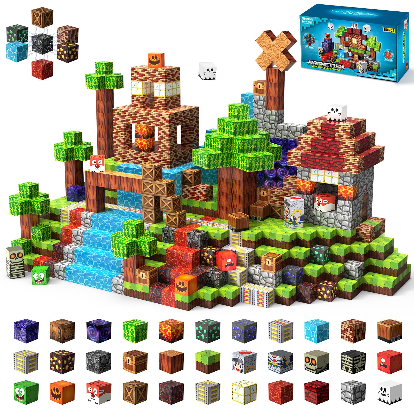 YUANNA magnetic blocks pack enables creative play and sturdy builds for ages 3+.