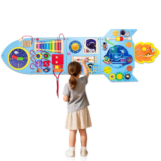 YUANNA Montessori Busy Board activities boost hand eye coordination through varied tasks