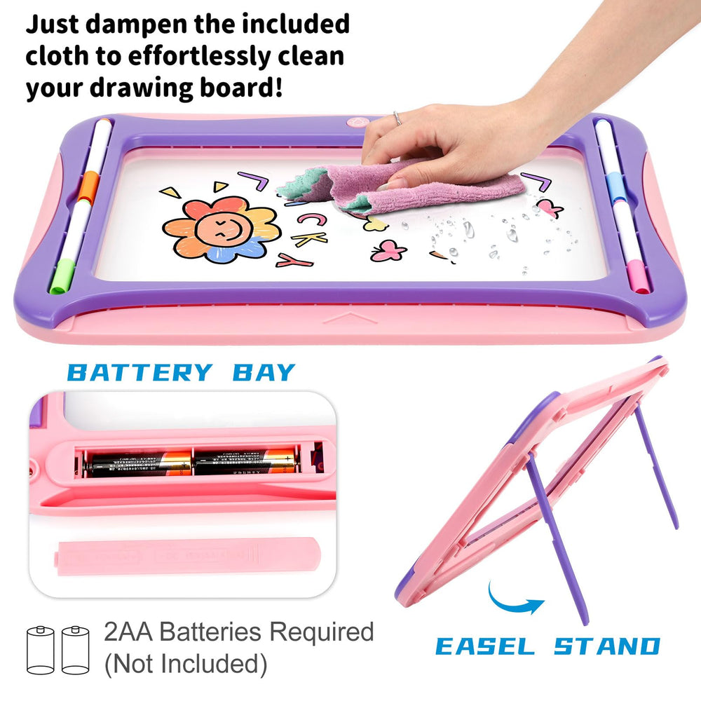 YUBALEER glow art on LED pad enhances nighttime creativity.
