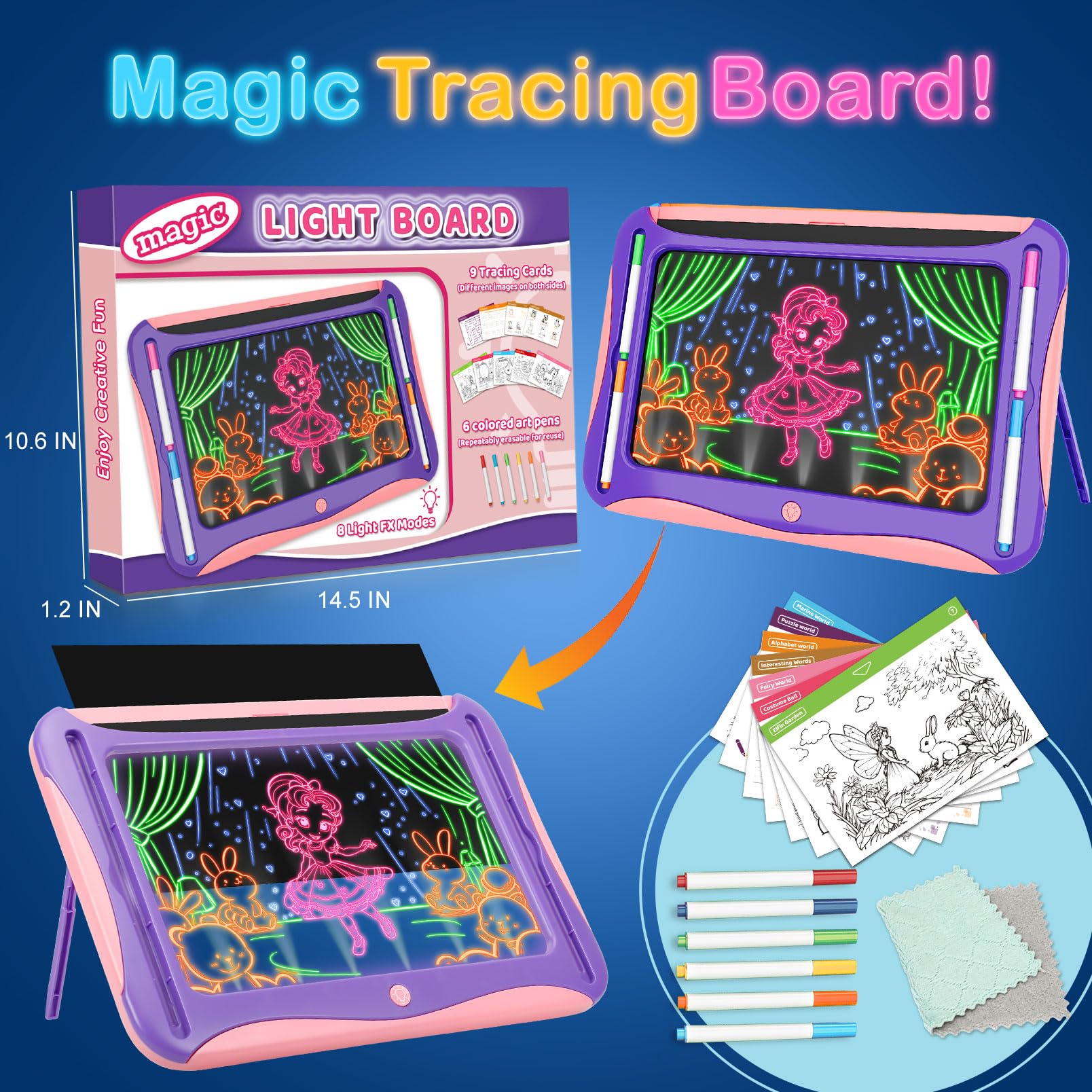 YUBALEER mess-free play with washable markers encourages repeat practice.