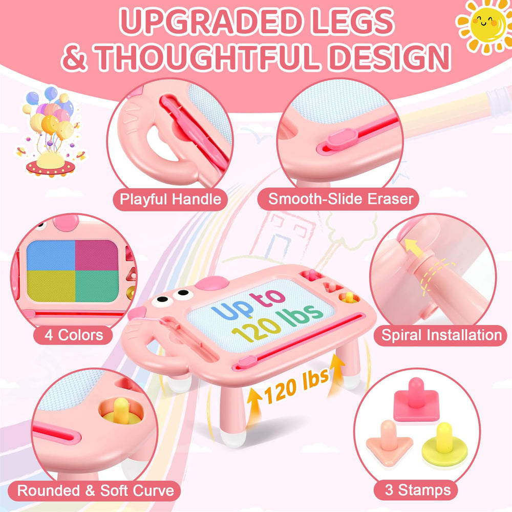 YUBALEER toddler drawing board showing sturdy legs for active play