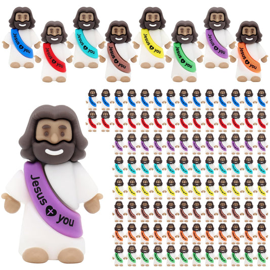 YuDanae brown mini Jesus figurine for Easter crafts and Sunday school décor.