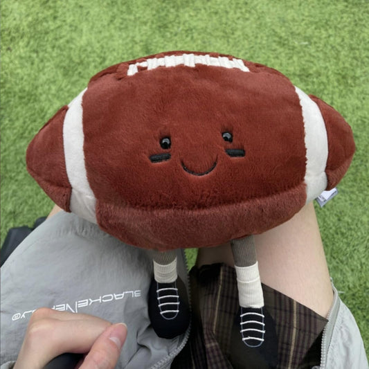 YUDONG football plush pillow reveals 12 inch size for versatile use.