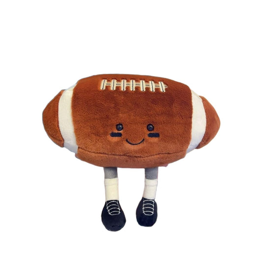 YUDONG football plush pillow close-up shows soft plush texture for cozy play.