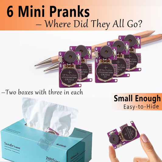 YueFeiAud prank device hidden in office drawer delivers subtle, surprising sounds.