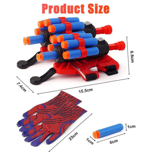 YUETIANE spider web shooter set with two wrist launchers for kids.