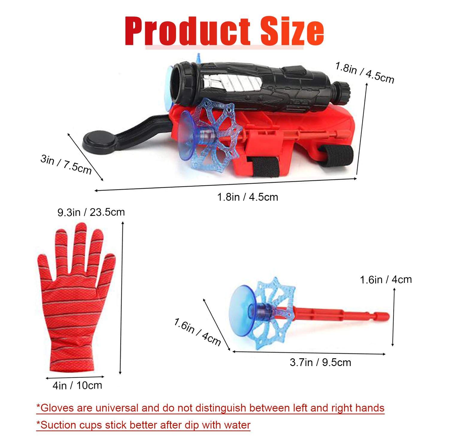 YUETIANE Spider Web Shooter wrist set enables easy launch.