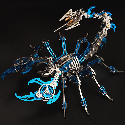 Laser-cut metal pieces from YUEZUDPO scorpion kit show precise edges
