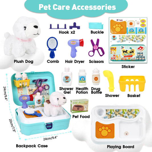 Yuilgdo grooming comb and scissors for realistic pretend pet grooming sessions