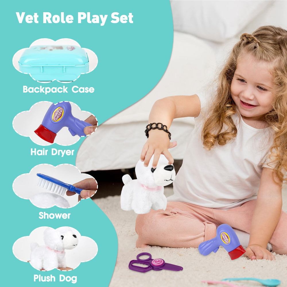Yuilgdo pretend vet tools set includes stethoscope and feeding accessories