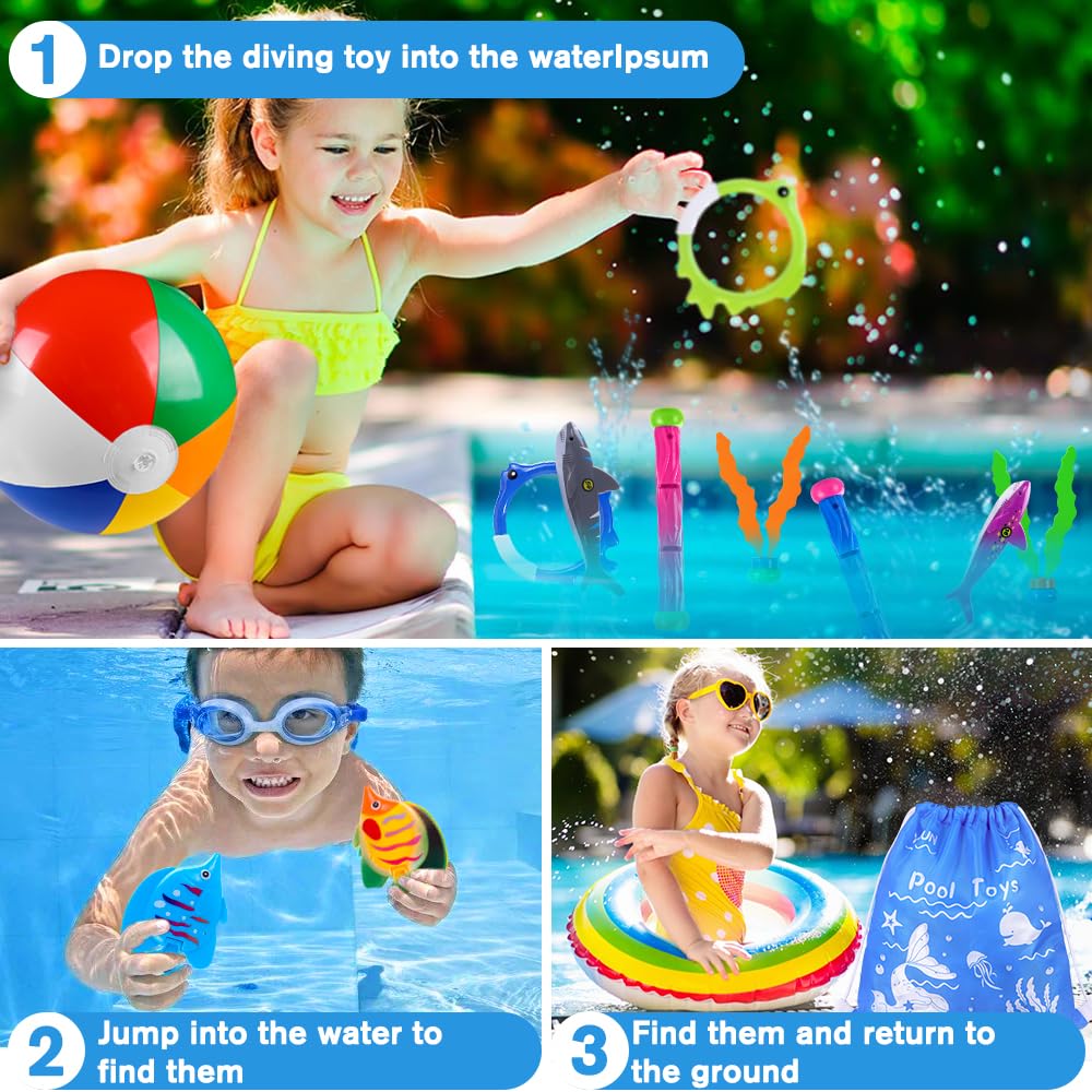 YUJUN pool-fish-rings bring color to underwater scavenger hunts
