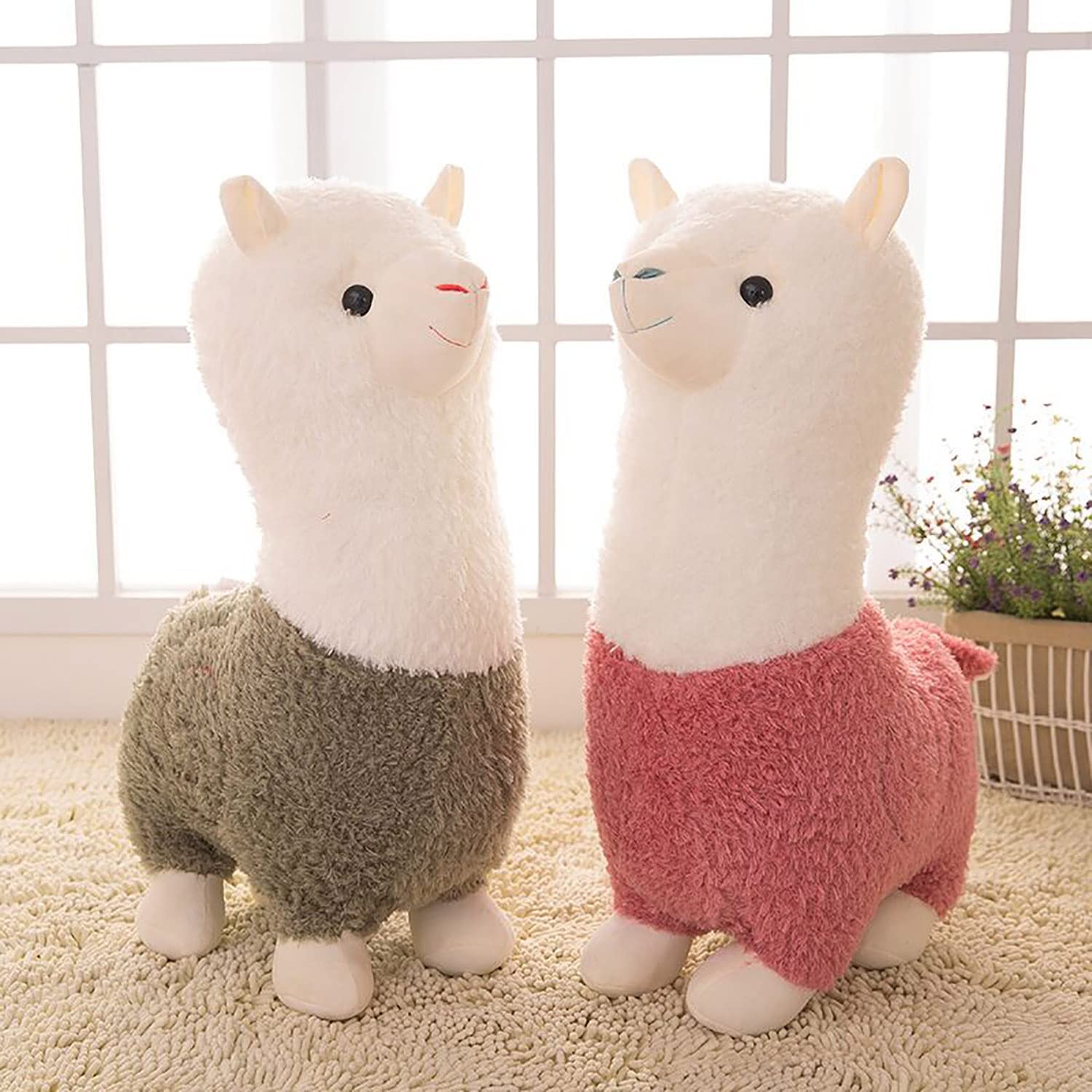 YUKOUQIAN soft llama plush adds gentle decor to a child’s room.