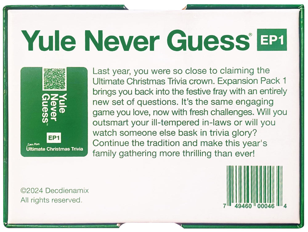 Yule Never Guess holiday setup image highlights easy party prep.