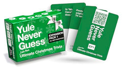 Yule Never Guess QR cards provide instant answer verification for fair play.