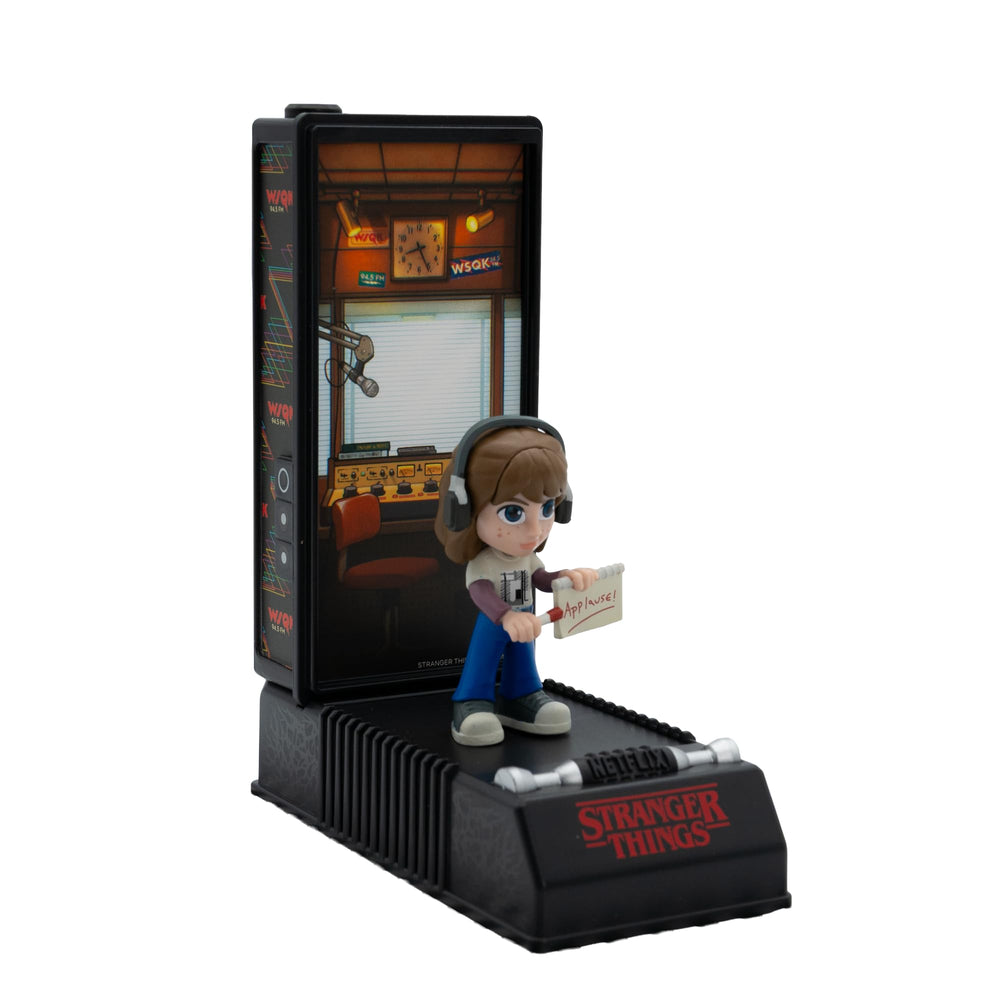 YuMe branded display stand ideal for collectors and Netflix memorabilia
