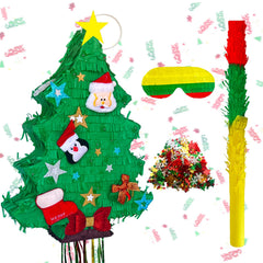 Yuminefeety Christmas tree pinata full view for festive party decoration and game fun.