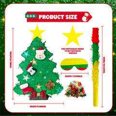 Yuminefeety Christmas tree pinata side view shows sturdy cardboard construction.