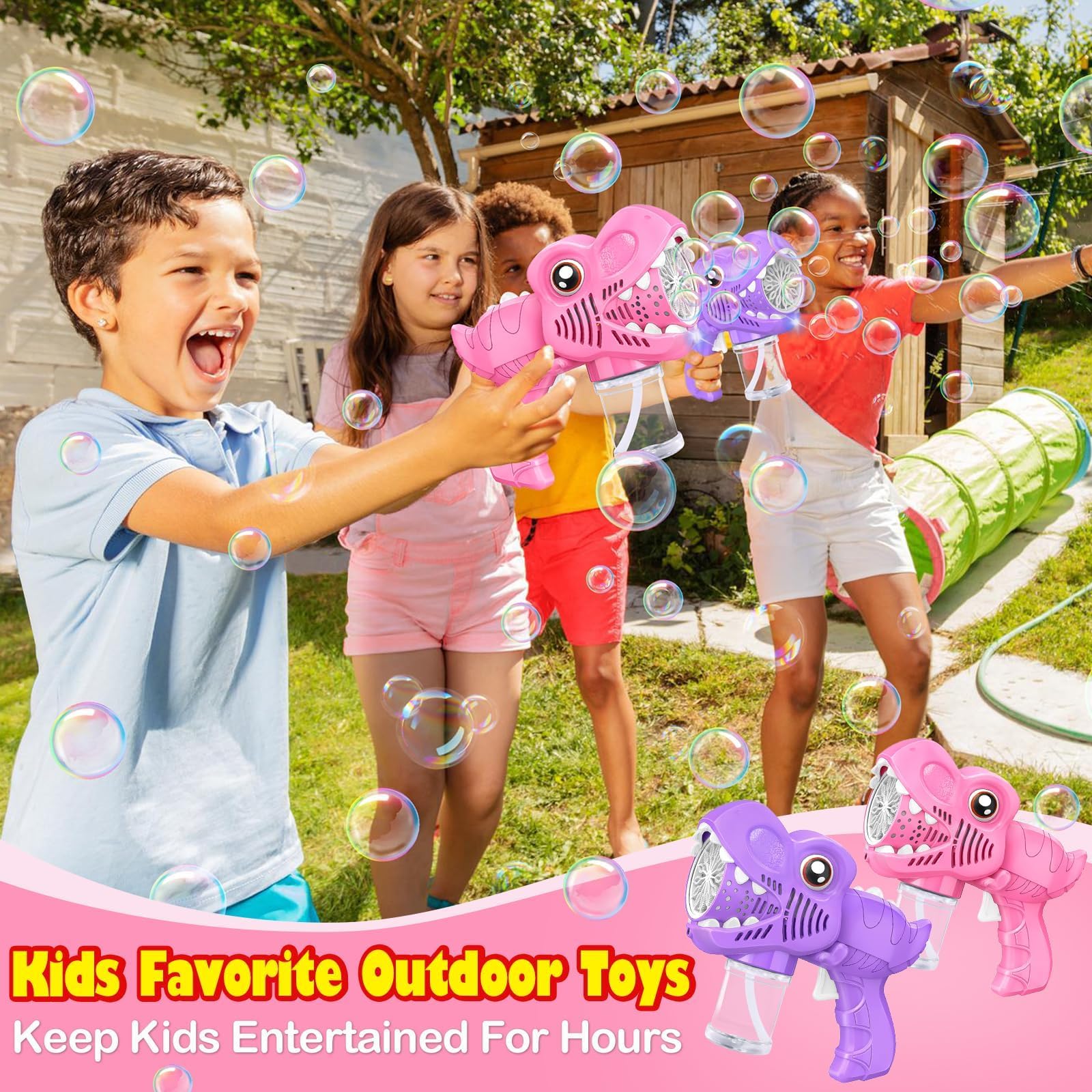 Yunaking LED lights brighten evening bubble fun for kids