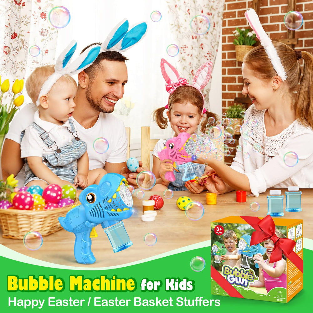 Yunaking party-ready bubble gun makes birthdays and gatherings more festive.