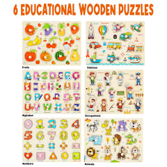 YUNCHY Wooden Peg Number Puzzle helps toddlers learn counting with accuracy.