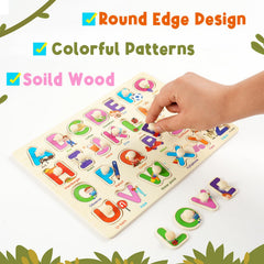 YUNCHY Wooden Peg Vehicle Puzzle promotes coordination during imaginative play.