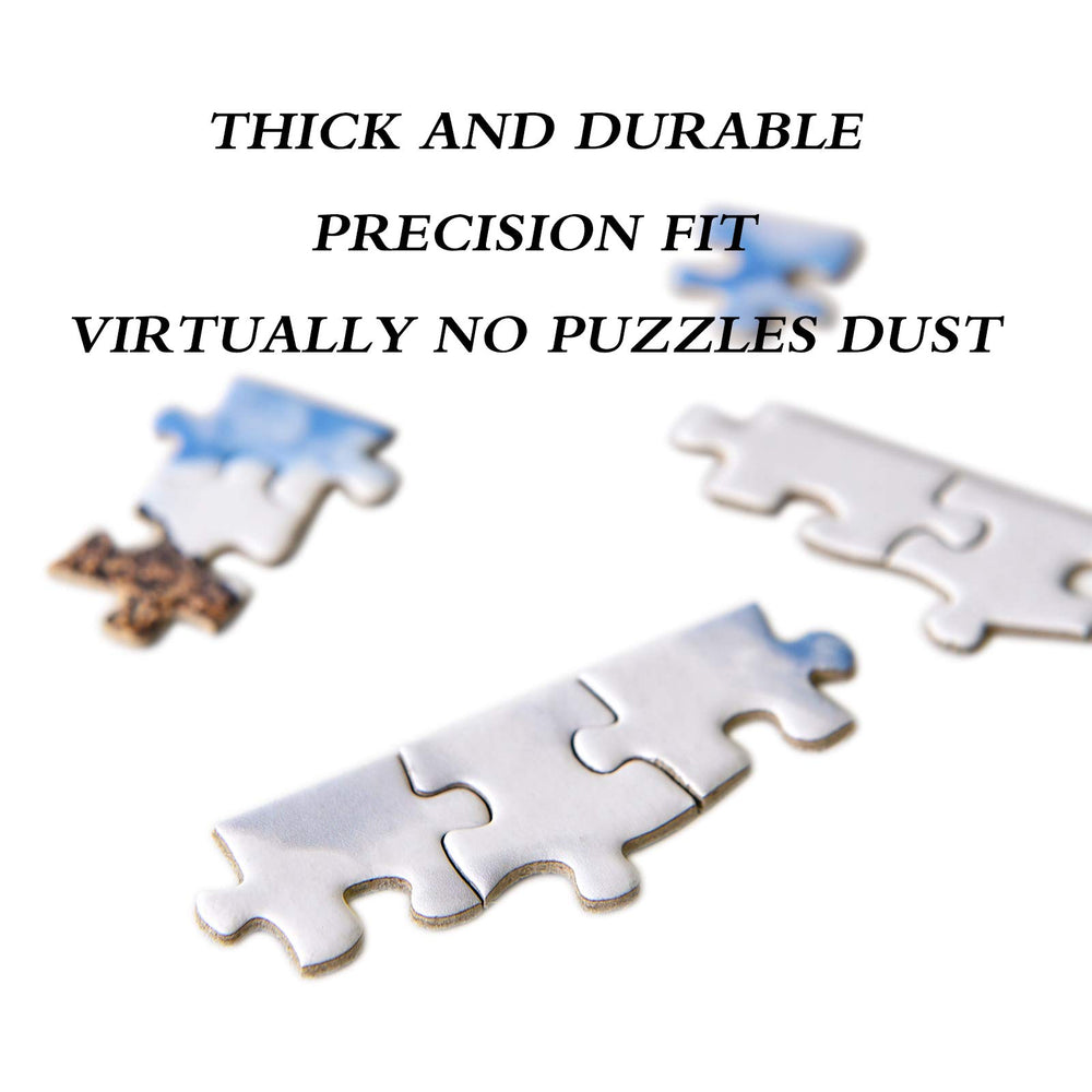 Yundu Moraine Lake puzzle on a desk during assembly, inviting focus.