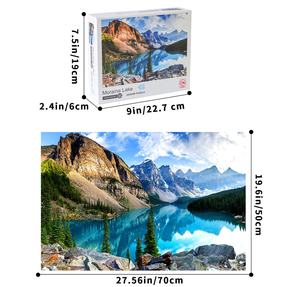 Yundu Moraine Lake puzzle, frame-ready option for walls and keepsakes.