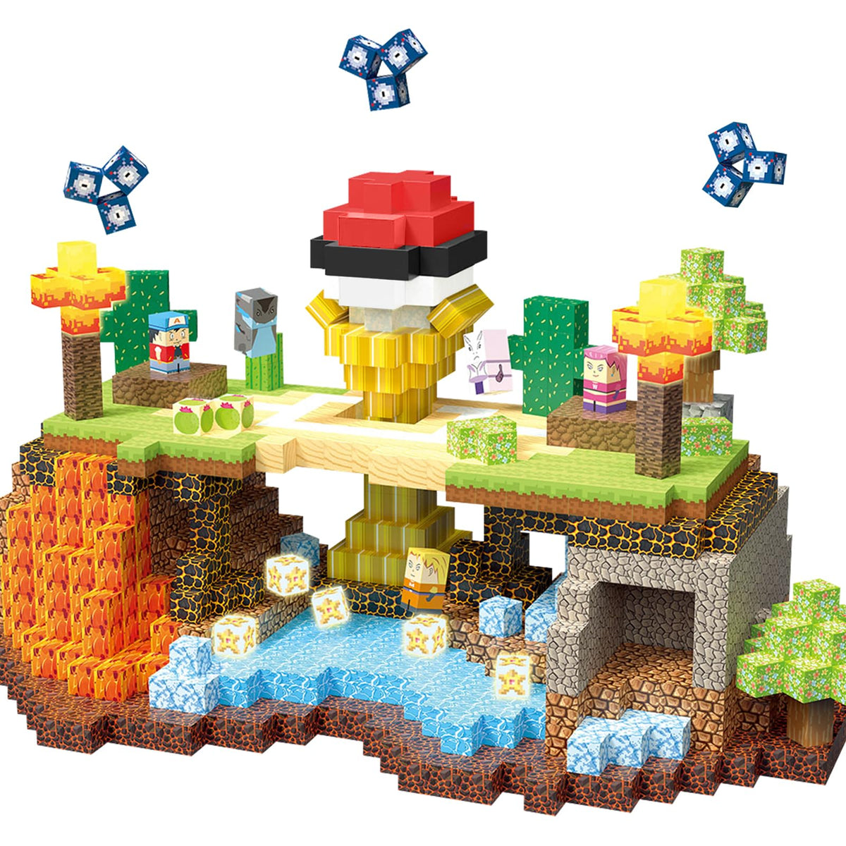 YUNGOWN 200PC magnetic blocks set with light-up features sparks imagination and STEM exploration
