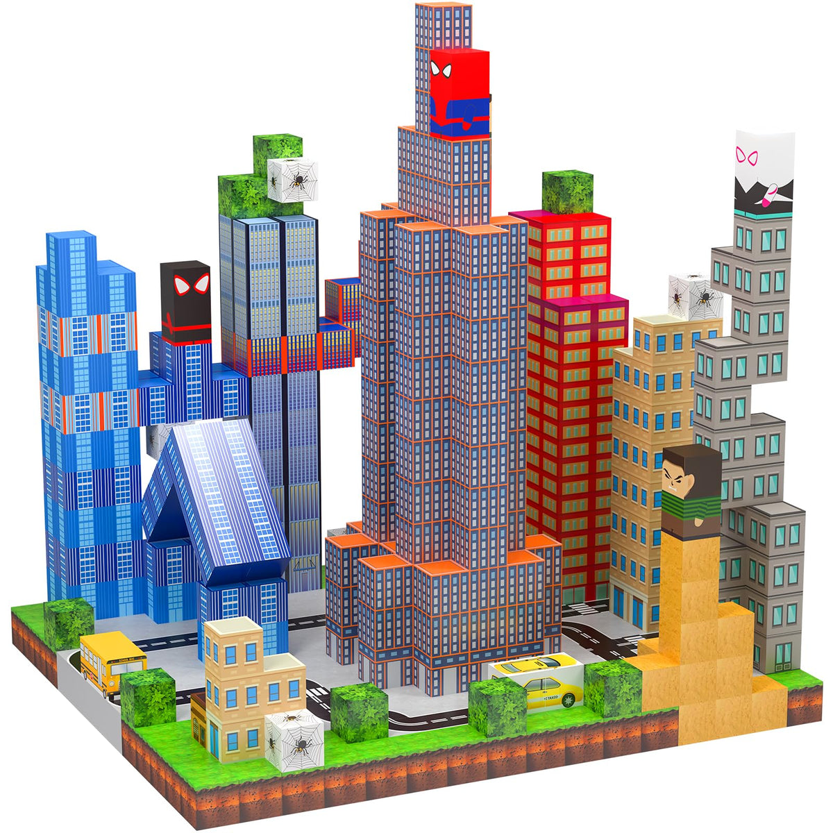 YUNGOWN spider-theme magnetic blocks for imaginative play and cooperative building