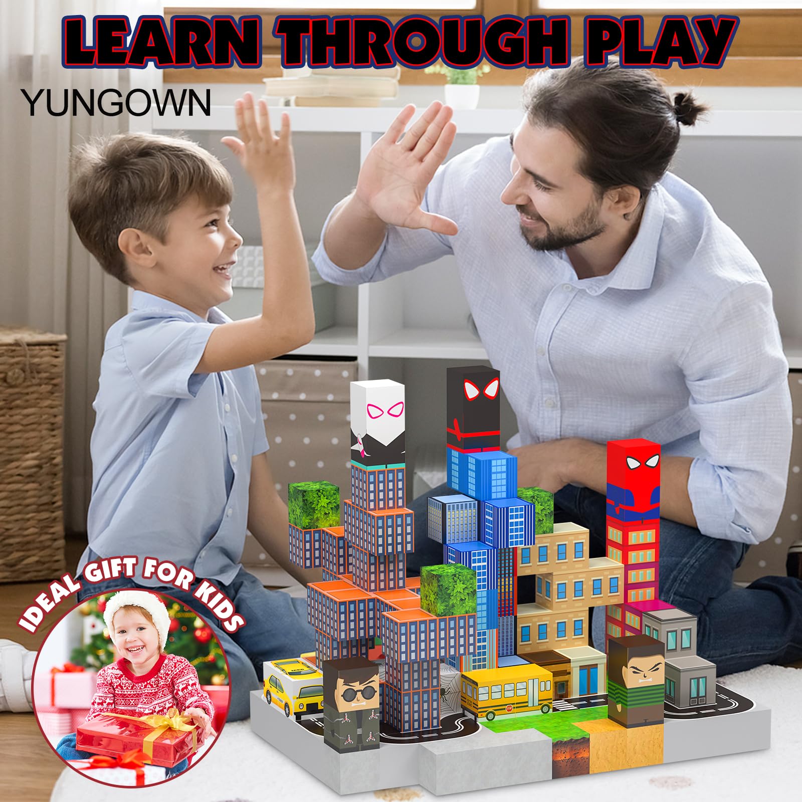 YUNGOWN strong magnets secure complex designs for hours of focused building