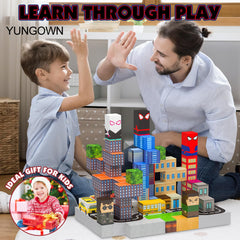 YUNGOWN strong magnets secure complex designs for hours of focused building