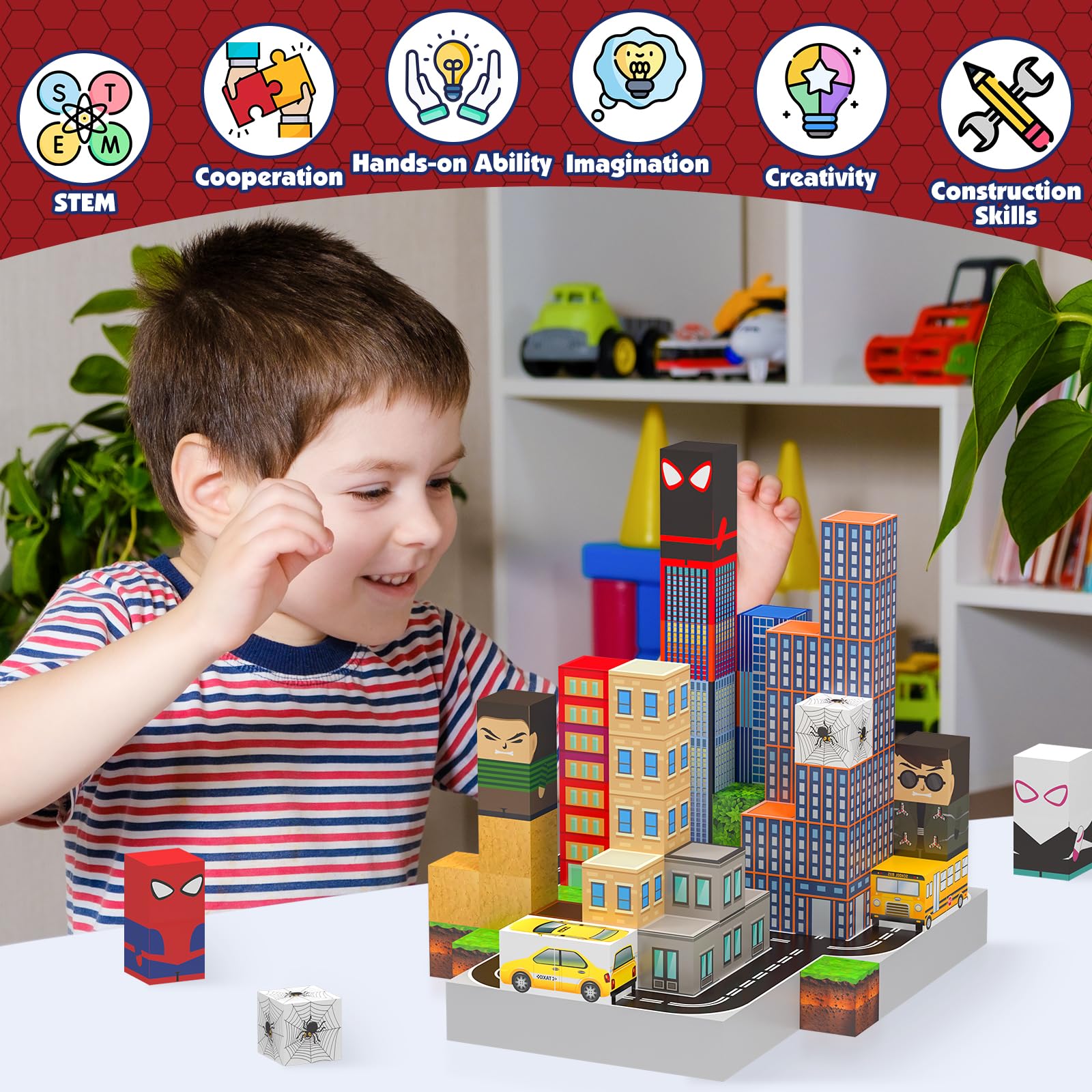 YUNGOWN waterproof and easy-clean magnetic blocks for mess-free play