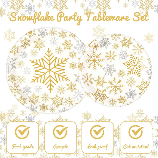Yungyan snowflake 7 inch dessert plates in gold, ideal for desserts