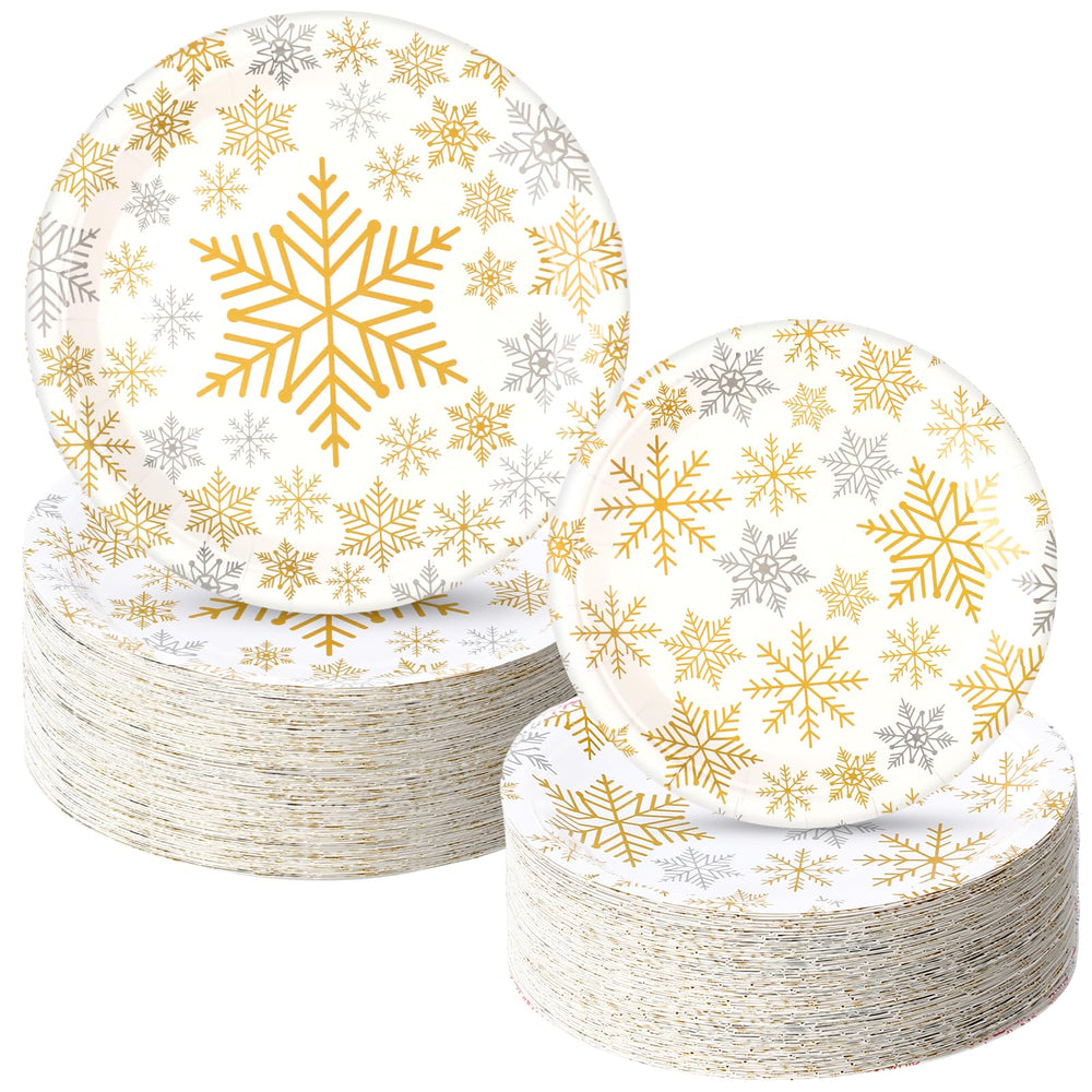 Yungyan snowflake 9 inch dinner plates in gold for festive meals