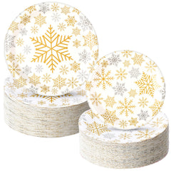 Yungyan snowflake 9 inch dinner plates in gold for festive meals