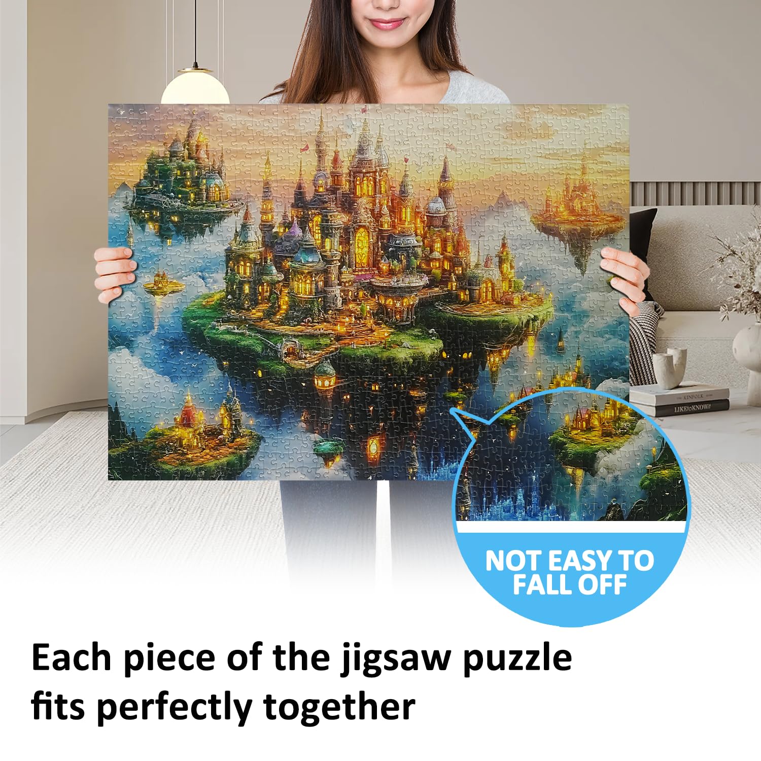 Yunlus 1000-piece puzzle box and poster provide a clear reference for swift assembly.