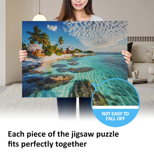 Yunlus 1000pc puzzle art close-up highlights intricate pieces for satisfying assembly