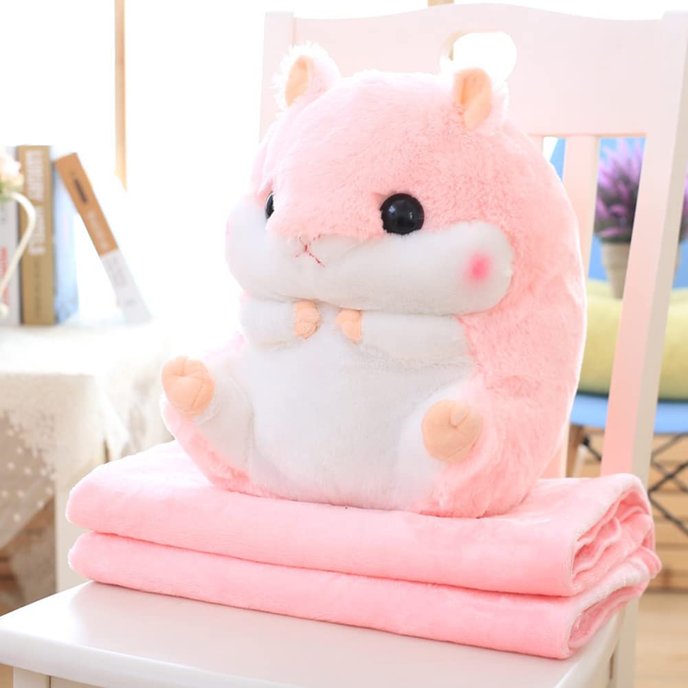 YunNasi plush hamster with blanket combo offering cozy comfort and versatile use
